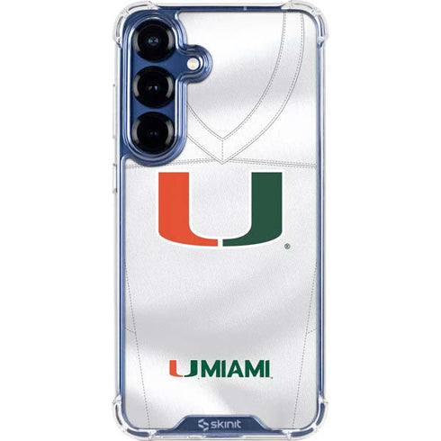 University of Miami White Jersey Galaxy S25 Clear Case